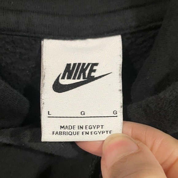 Nike Black Smiley Face fleece Hoodie sweatshirt - Picture 2 of 3